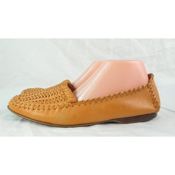 Gloria Vanderbilt Woven Leather Moccasin Loafers Flats Orange Women's Size 10 M - Picture 5 of 9